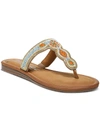 ZODIAC YVES WOMENS FAUX LEATHER FLIP-FLOP T-STRAP SANDALS