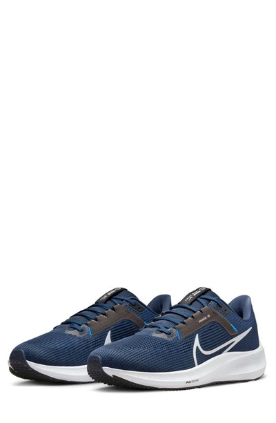 Nike Air Zoom Pegasus 40 Running Shoe In Midnight Navy/ Pure Platinum