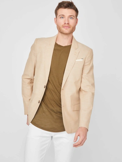 Guess Factory Sanders Chambray Blazer In Beige