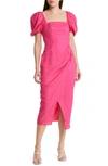 & Other Stories Gathered Puff Sleeve Dress In Pink