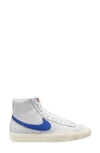 Nike Blazer Mid 77 High-top Leather Sneakers In White