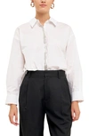 Endless Rose Sequins & Beads Poplin Shirt In White