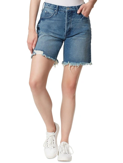 Jessica Simpson Womens Faded Low-rise Denim Shorts In Multi