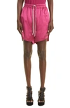 Rick Owens Sequin Silk Chiffon Boxer Shorts In Pink