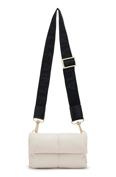 Allsaints Ezra Logo Strap Leather Crossbody Bag In White