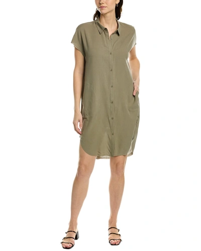 Go Silk Go>silk Ladder Back Silk Dress In Green