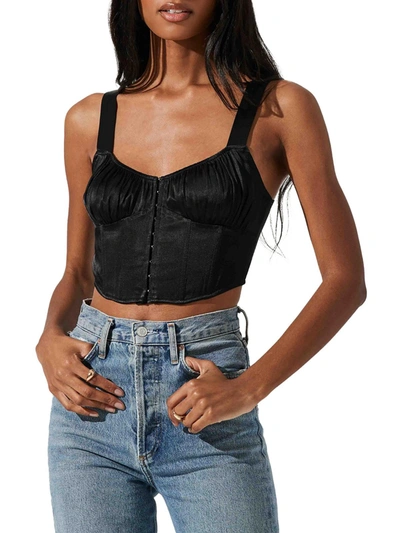 Astr Womens Ruched Adjustable Cropped In Black