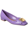 Valentino One Stud 20 Patent Pump In Purple