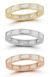Chloe & Madison Chloe And Madison 14k Tri-tone Cz Tri Color Set Ring Set In Tricolor