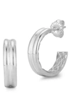 Chloe & Madison Chloe And Madison Silver Double Row Hoops In Silver