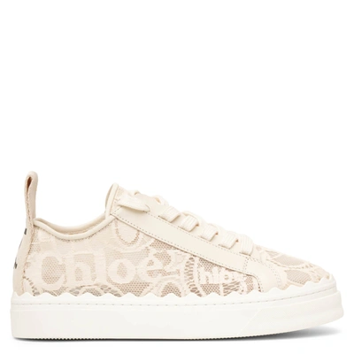 Chloé Lauren Beige Lace Sneakers