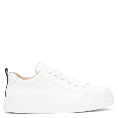 Chloé Lauren White Leather Sneakers