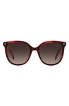 Carolina Herrera Full Frame Sunglasses In Burgundy/ Brown Gradient