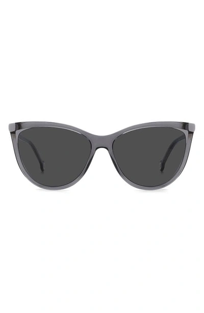 Carolina Herrera 57mm Cat Eye Sunglasses In Grey Violet/ Grey