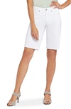 Nydj Briella Roll Cuff Denim Bermuda Shorts In Optic White
