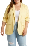 Madewell The Larsen Linen Blazer In Light Straw