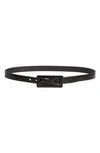 SAINT LAURENT CROC EMBOSSED LEATHER BELT