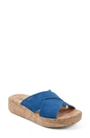 Earth Scout Platform Slide Sandal In Dark Blue