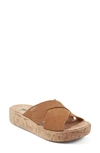 Earth Scout Platform Slide Sandal In Dark Natural
