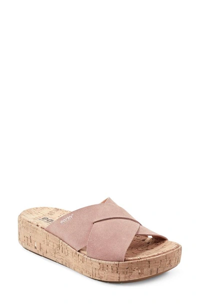 Earth Scout Platform Slide Sandal In Light Pink