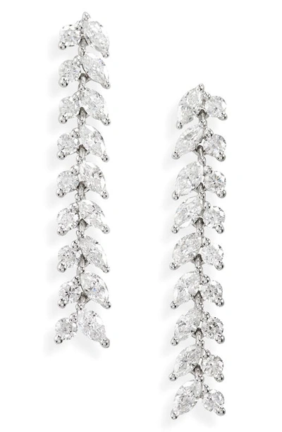 Bony Levy Getty Diamond Floral Linear Drop Earrings In 18k White Gold