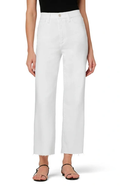 Joe's High Rise Wide Leg Crop Jeans In White