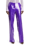 LAQUAN SMITH RELAXED FIT SEQUIN LOW RISE TROUSERS