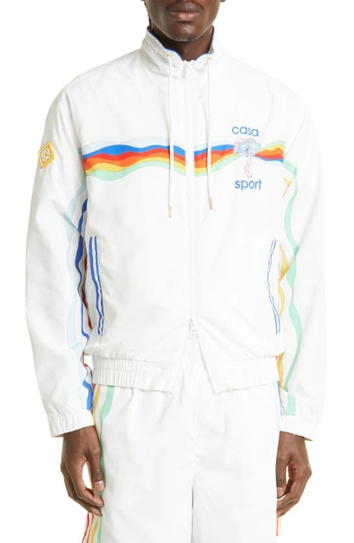 Casablanca Mind Vibrations Wave Shell Suit Track Jacket In White