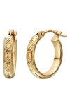 Bony Levy 14k Gold Carved Hoop Earrings In 14k Yellow Gold