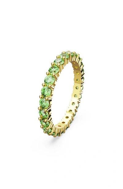 Swarovski Matrix Band Ring Green Gold Shiny Green In Silver Tone