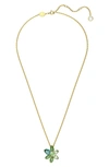 Swarovski Gema Floral Pendant Necklace In Green