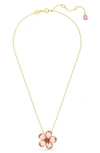 Swarovski Florere Pendant Gold Shiny Pink In Pink