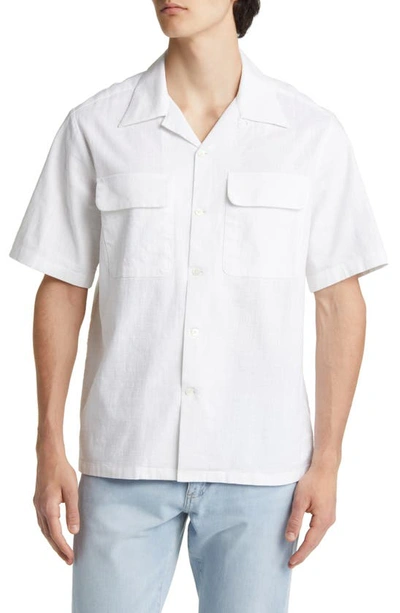 Nn07 Daniel Convertible-collar Cotton-blend Shirt In White