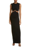 Nensi Dojaka Sleeveless Maxi Dress With Key Hole In Black