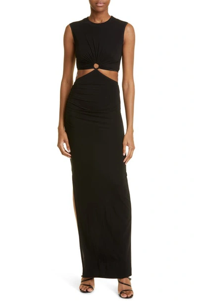 Nensi Dojaka Sleeveless Maxi Dress With Key Hole In Black