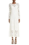 ZIMMERMANN DEVI LONG SLEEVE COTTON BLEND LACE DRESS