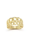 CHLOE & MADISON CHLOE AND MADISON 14K GOLD PLATED STERLING SILVER CURB CHAIN RING