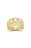 Chloe & Madison Chloe And Madison 14k Over Silver Double Curb Stack Ring In Gold