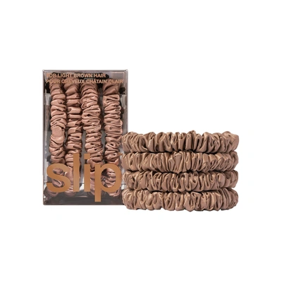 Slip Skinny Scrunchies In Light Brown