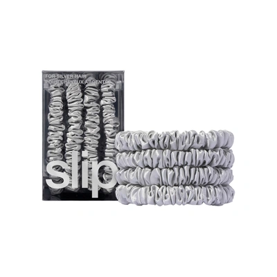 Slip Skinny Scrunchies In Silver