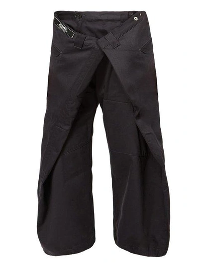 Anrealage Oversized Cropped Trousers In Black