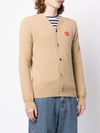 Comme Des Garçons Play Logo-patch Wool Cardigan In Brown