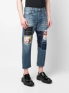 Junya Watanabe Patchwork Jeans In Indigo
