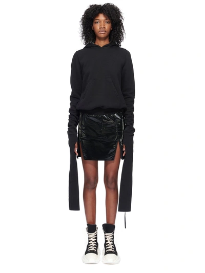 Rick Owens Drkshdw Black Gauntlet Granbury Hoodie In 09 Black