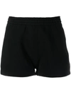 Alexander Wang T T By Alexander Wang Black Shorts With Subtle Logo Detail In Black 001