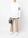 THOM BROWNE THOM BROWNE MEN OVERSIZED LONG SLEEVE BUTTON DOWN SHIRT IN SOLID OXFORD WITH WOVEN 4 BAR