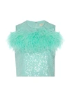 LAPOINTE SEQUIN TANK WITH FEATHERS