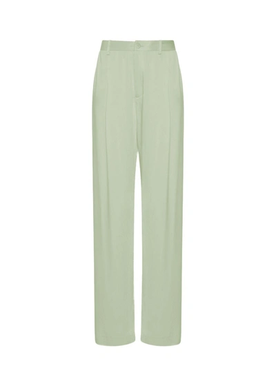 Lapointe Silky Twill Relaxed Pleated Pant In Mint