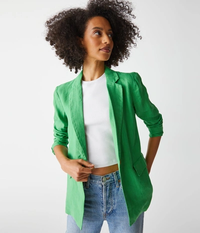 Michael Stars Lottie Linen Blazer In Pomodoro