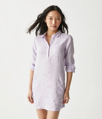 Michael Stars Eleanor Linen Shirt Dress In Pomodoro